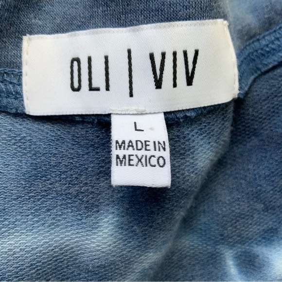 Oli I VIV Tie-Dye Crew Neck Sweat Shirt. Blue and White. Size Large. - Picture 5 of 6